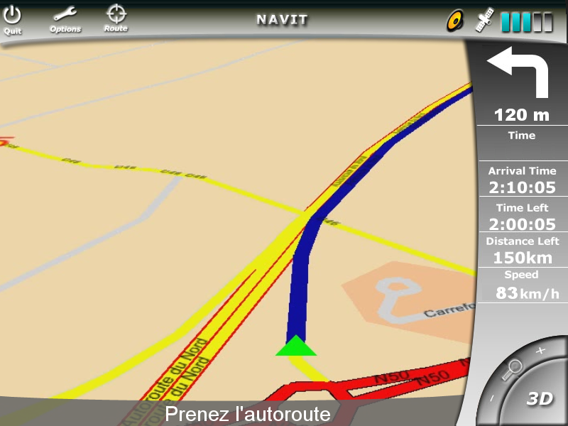 Interefejs Navit GPS